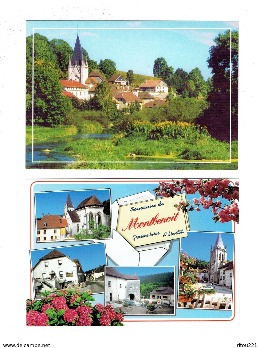 Lot 2 Cpm - 25 - MONTBENOIT - Souvenirs Grosses Bises - Hotel Restaurant Des Voyageurs - Sonstige & Ohne Zuordnung