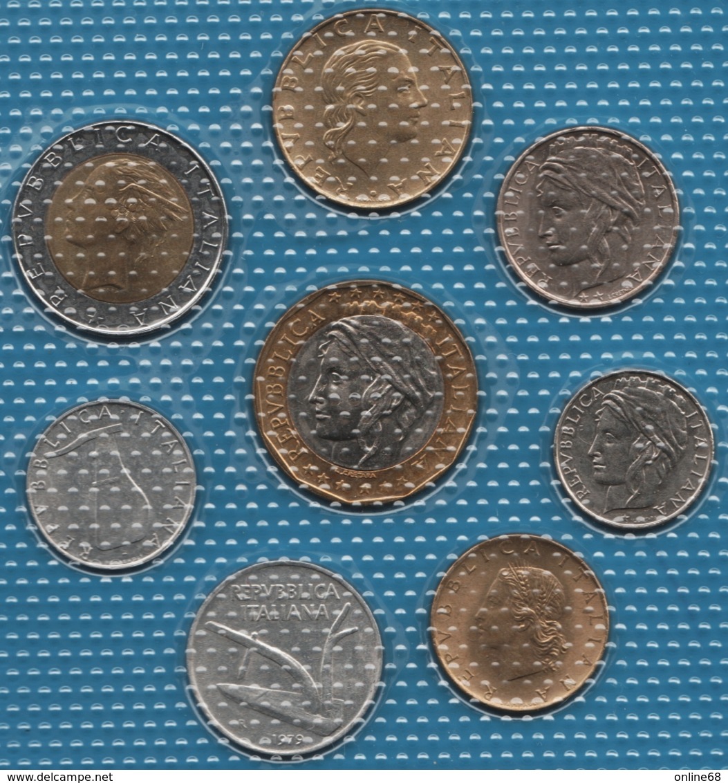 ITALIA LOT COINS 8 MONNAIES 1979-1998 UNC - Collezioni