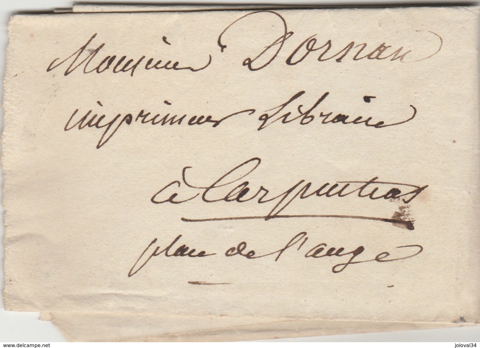 Lettre Sans Marque Postale De MALAUCENE Vaucluse  13/10/1836 Pour Carpentras - 1801-1848: Précurseurs XIX