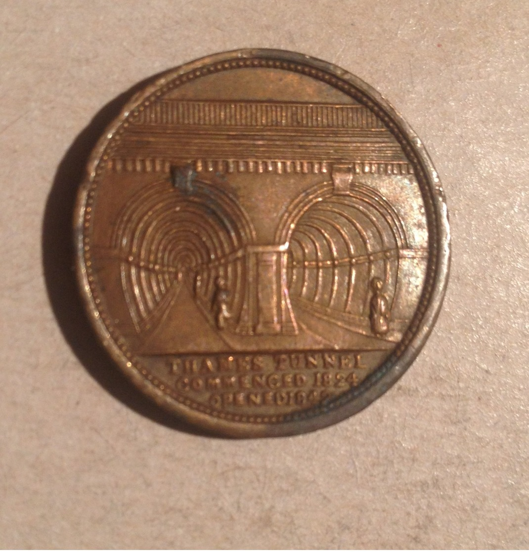 TOKEN JETON GETTONE LONDON TUNNEL TAMIGI VICTORIA REGINA 1846 - Monétaires/De Nécessité