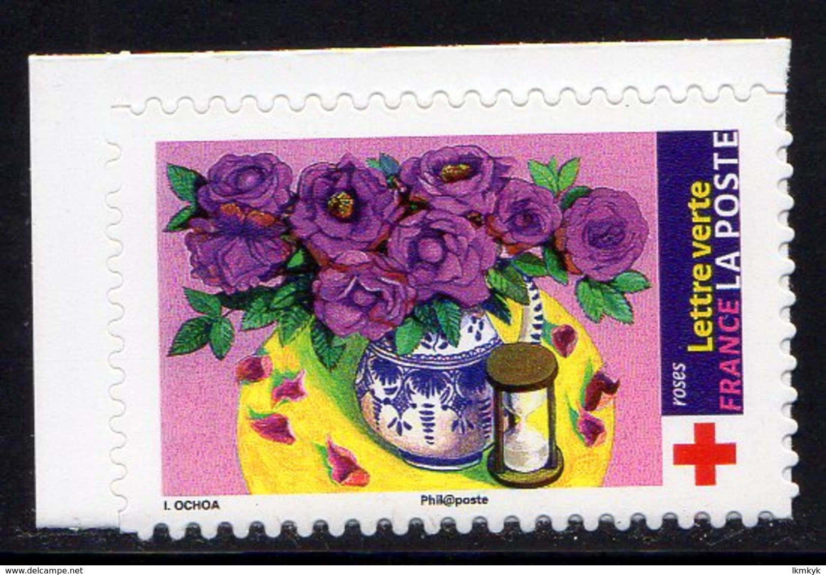 France 2018.Issu Du Carnet Croix Rouge.Bouquet Fleurs Roses.Sablière** - Red Cross