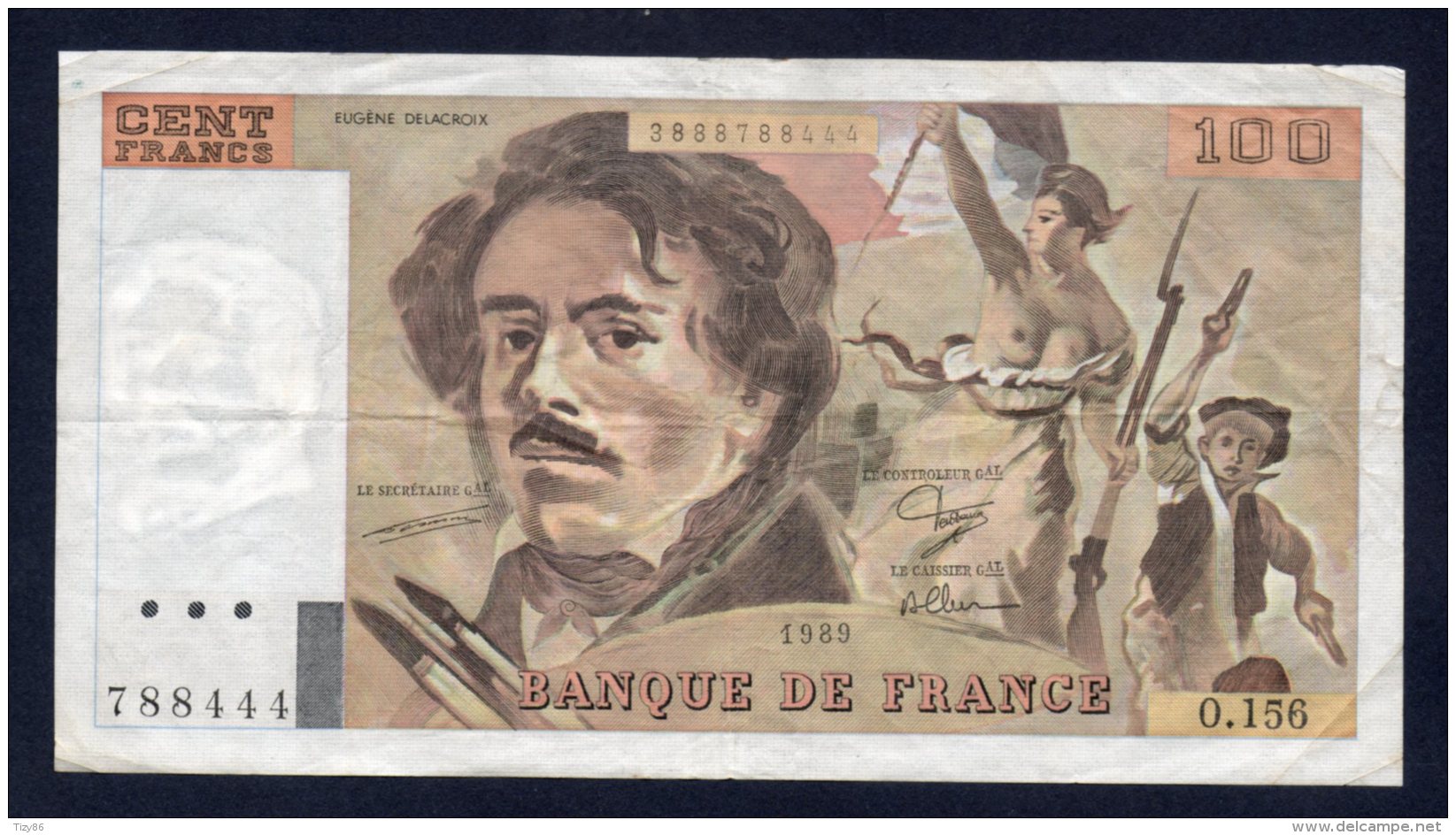 Banconota Francia - 100 Francs 1989 (circolata) - 100 F 1978-1995 ''Delacroix''