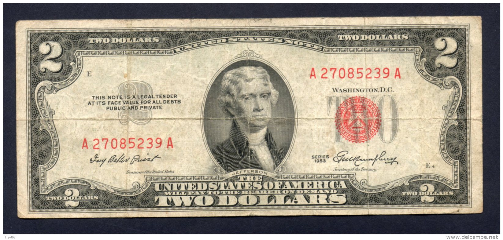 Banconota United States Of America - 2 Dollars 1953 (circulated) - Te Identificeren
