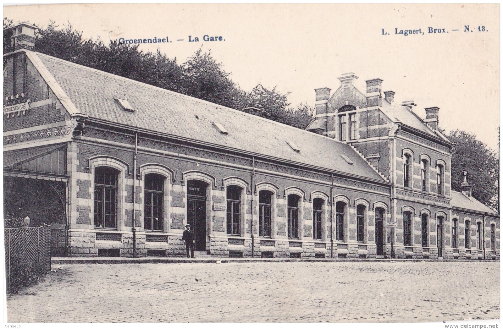 Groenendael La Gare Circulée En 1908 - Hoeilaart