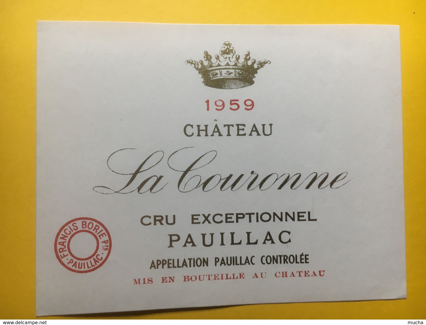 8186 -  Château La Couronne 1959 Pauillac - Bordeaux