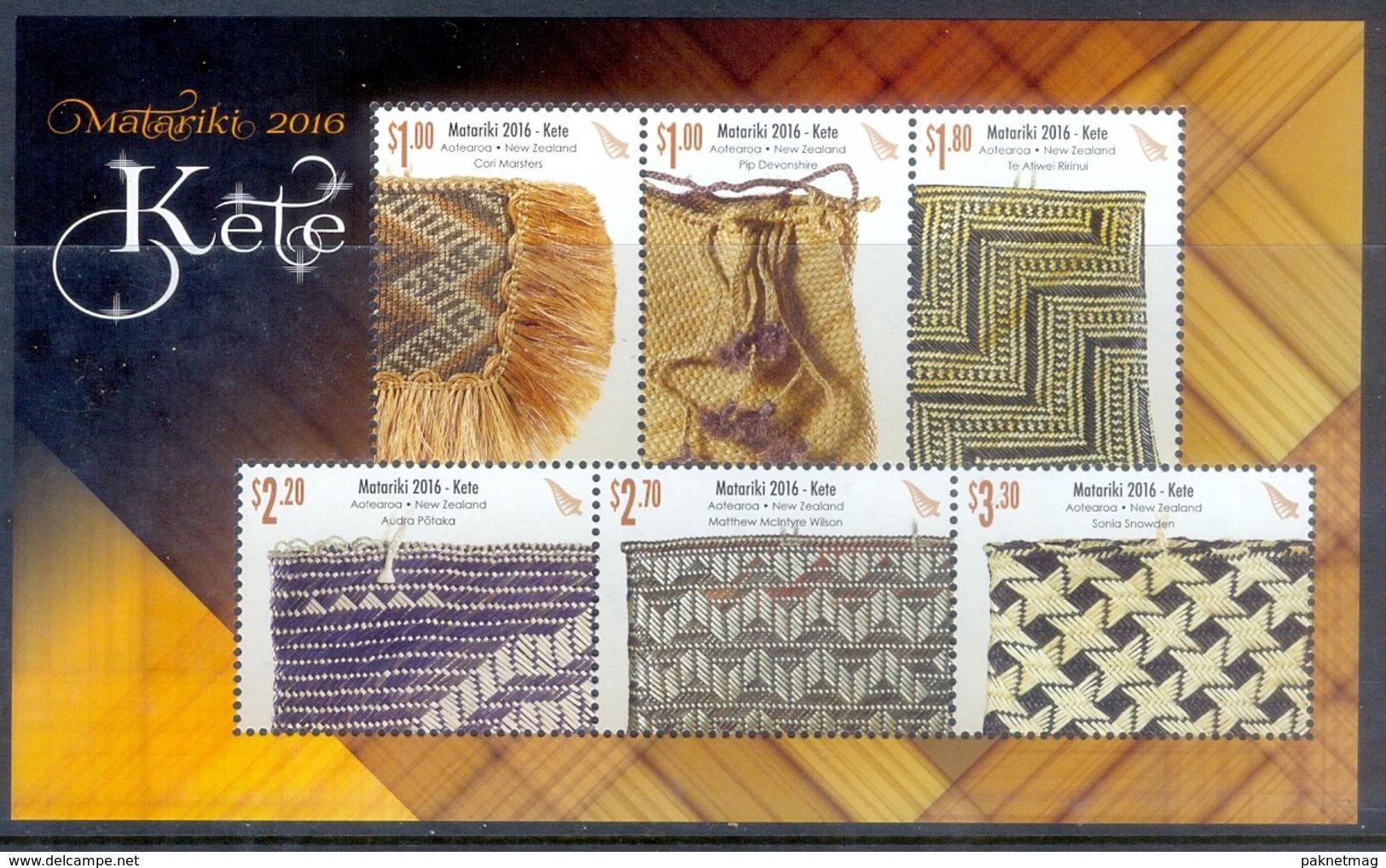 E87- NEW ZEALAND 2016 KETE WEAVING MATARIKI KETE WOVEN. - Other & Unclassified