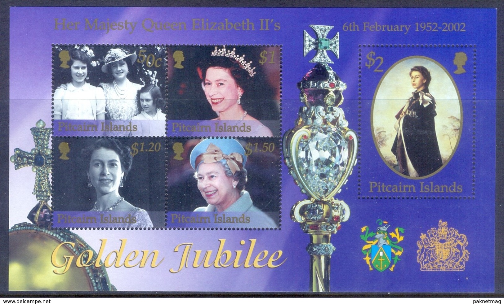 E89- Pitcairn Island 2002 Queen Elizabeth II Golden Jubilee. - Royalties, Royals