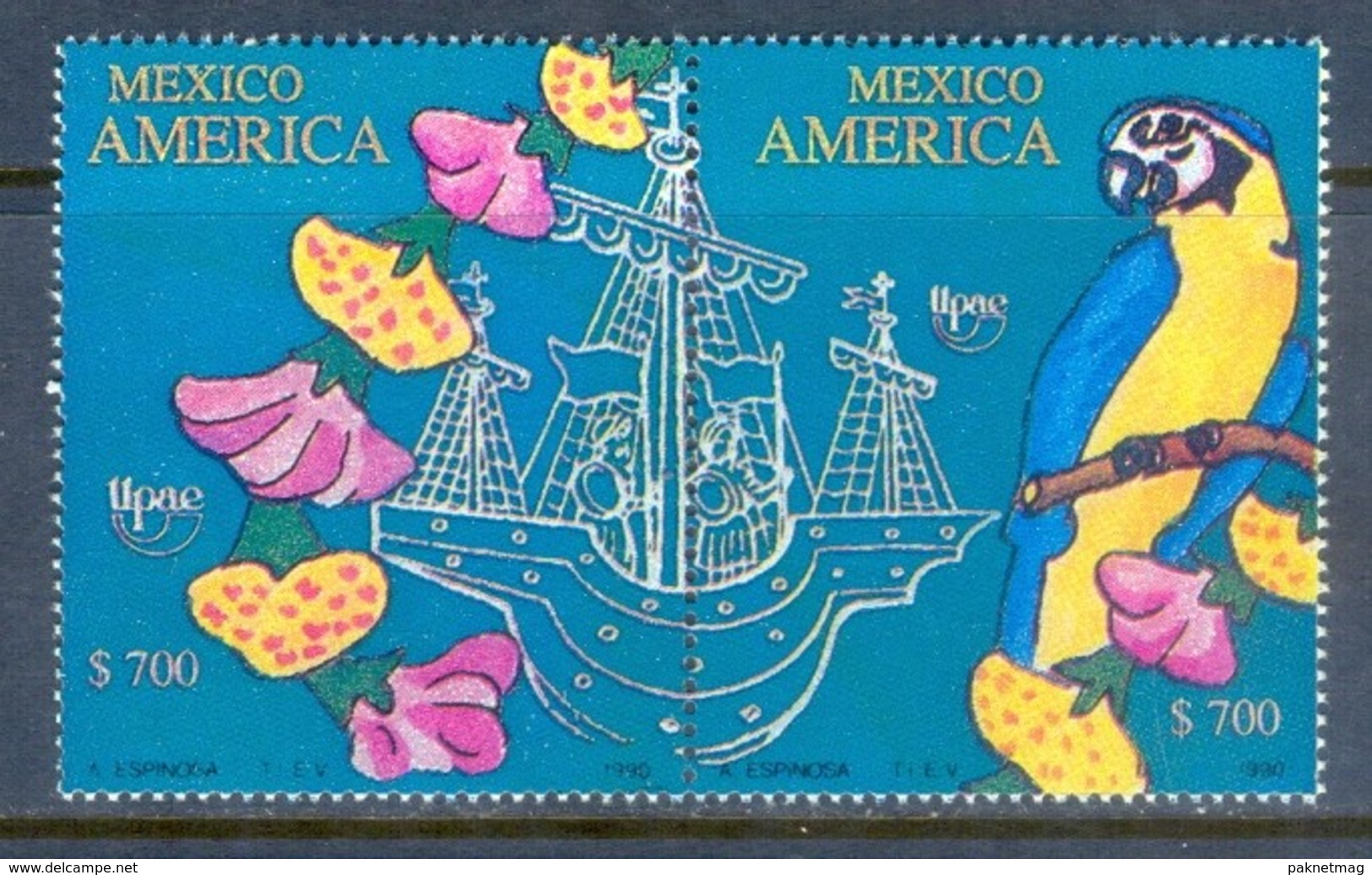 E117- Mexico 1990 Columbus Sailing Series Birds And Flowers - Altri & Non Classificati