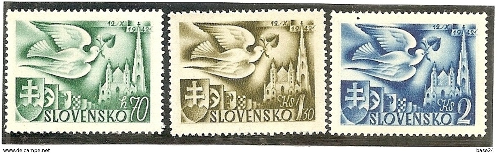 1942 Slovacchia Slovakia Slovensko CONGRESSO POSTALE EUROPEO Serie Di 3v. MNH** - Posta