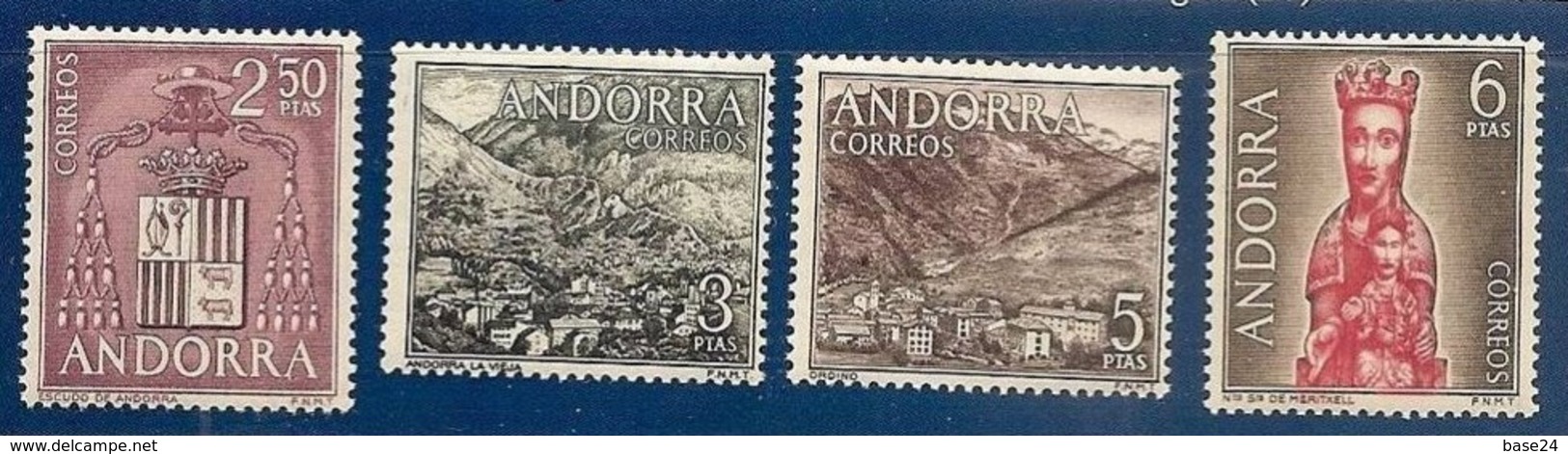 1964 Andorra Spagnola Spanish Andorre SOGGETTI VARI Serie Di 4v. MNH** Emessa 29/2/64 Mi.63/66, Unif.-Yv.57/60 - Nuovi