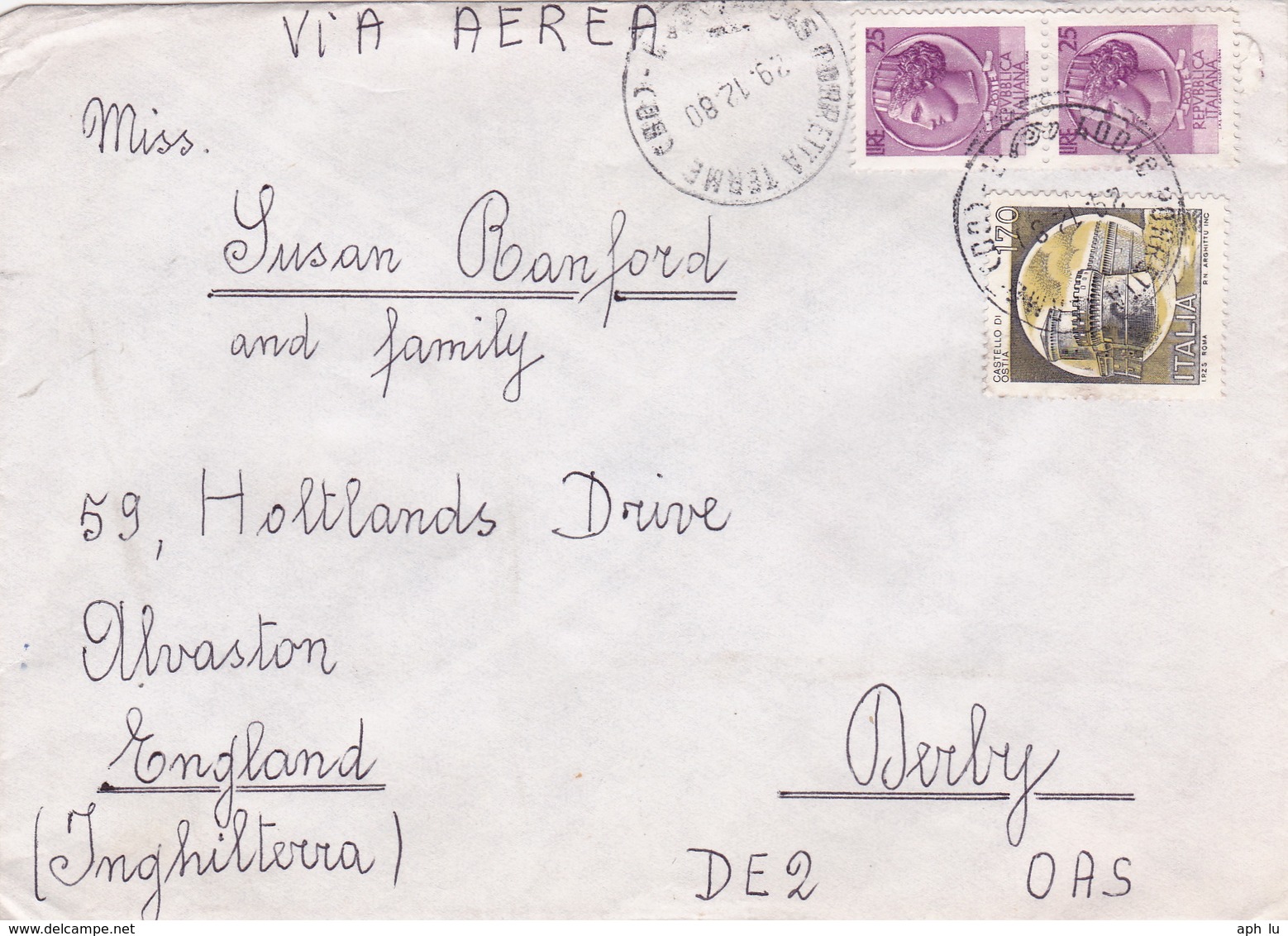 Brief Nach England (br3503) - 1981-90: Poststempel