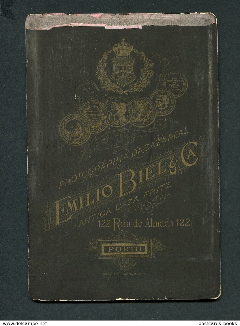 Fotografia Antiga: EMILIO BIEL & Cª Photographia Da Caza Real PORTO. Original Old CABINET PHOTO Portugal - Ancianas (antes De 1900)