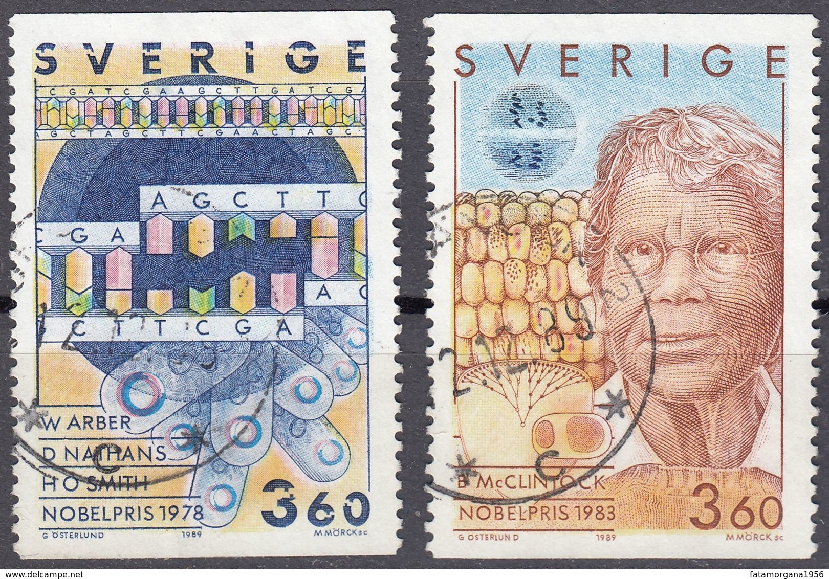 SVERIGE - SVEZIA - SWEDEN - 1989 - Due Valori Obliterati: Yvert 1562 E 1563. - Gebraucht