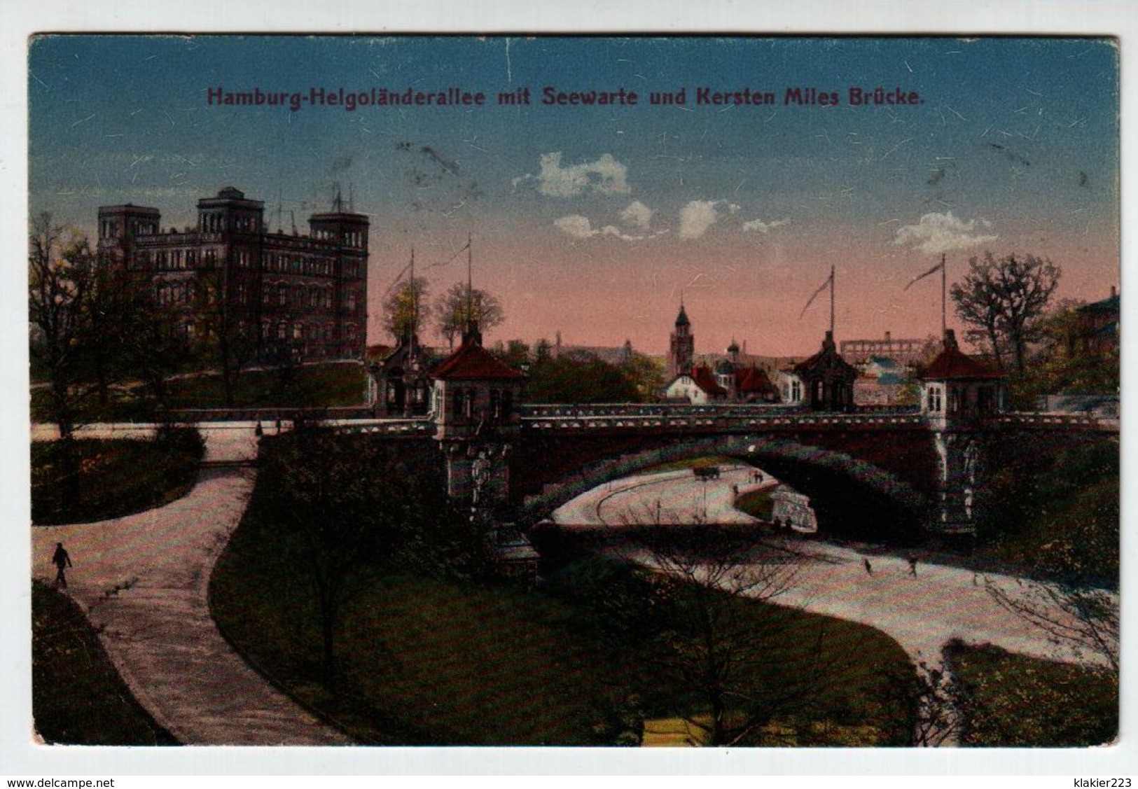 Hamburg - Helgoländerallee Mit Seewarte Und Kersten Miles Brücke - 1918 - Altona