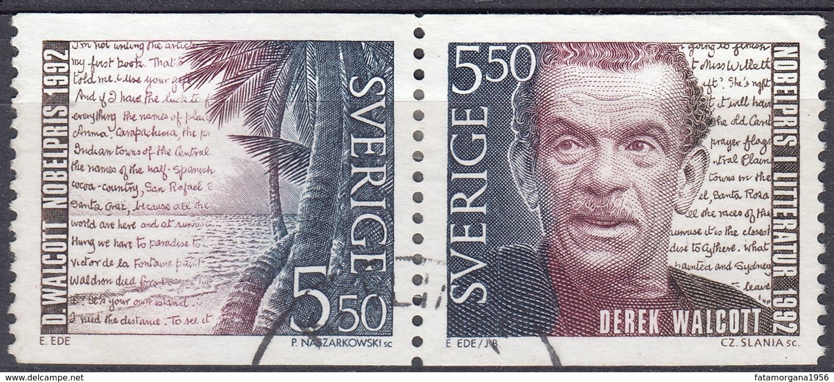 SVERIGE - SVEZIA - SWEDEN - 1992 - Due Valori Obliterati Uniti: Yvert  1734 E 1735. - Used Stamps