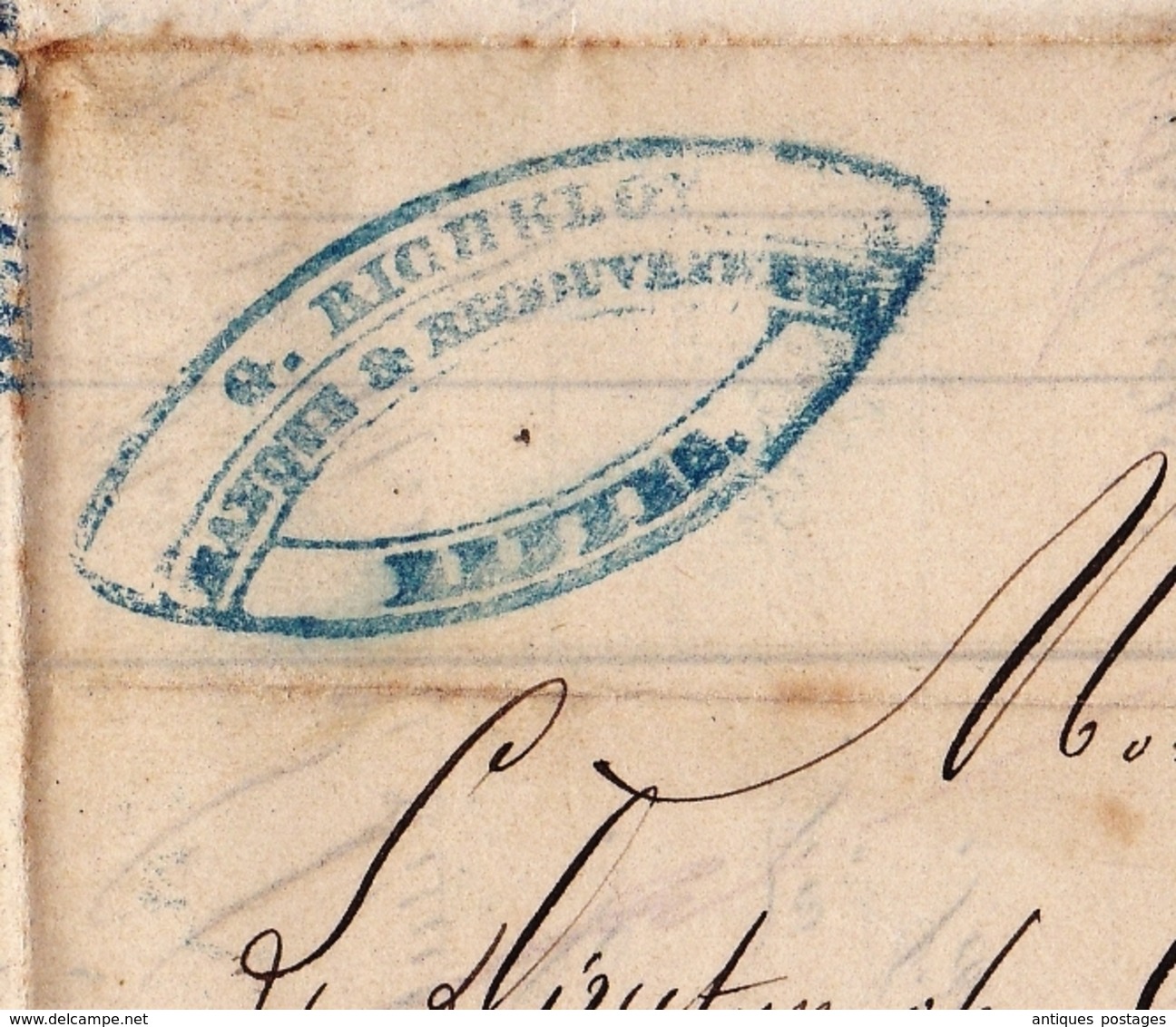Lettre 1875 Cérès Rennes Ille-et-Vilaine Banques Recouvrements G. Richelot Cachet Brest à Paris - 1849-1876: Période Classique
