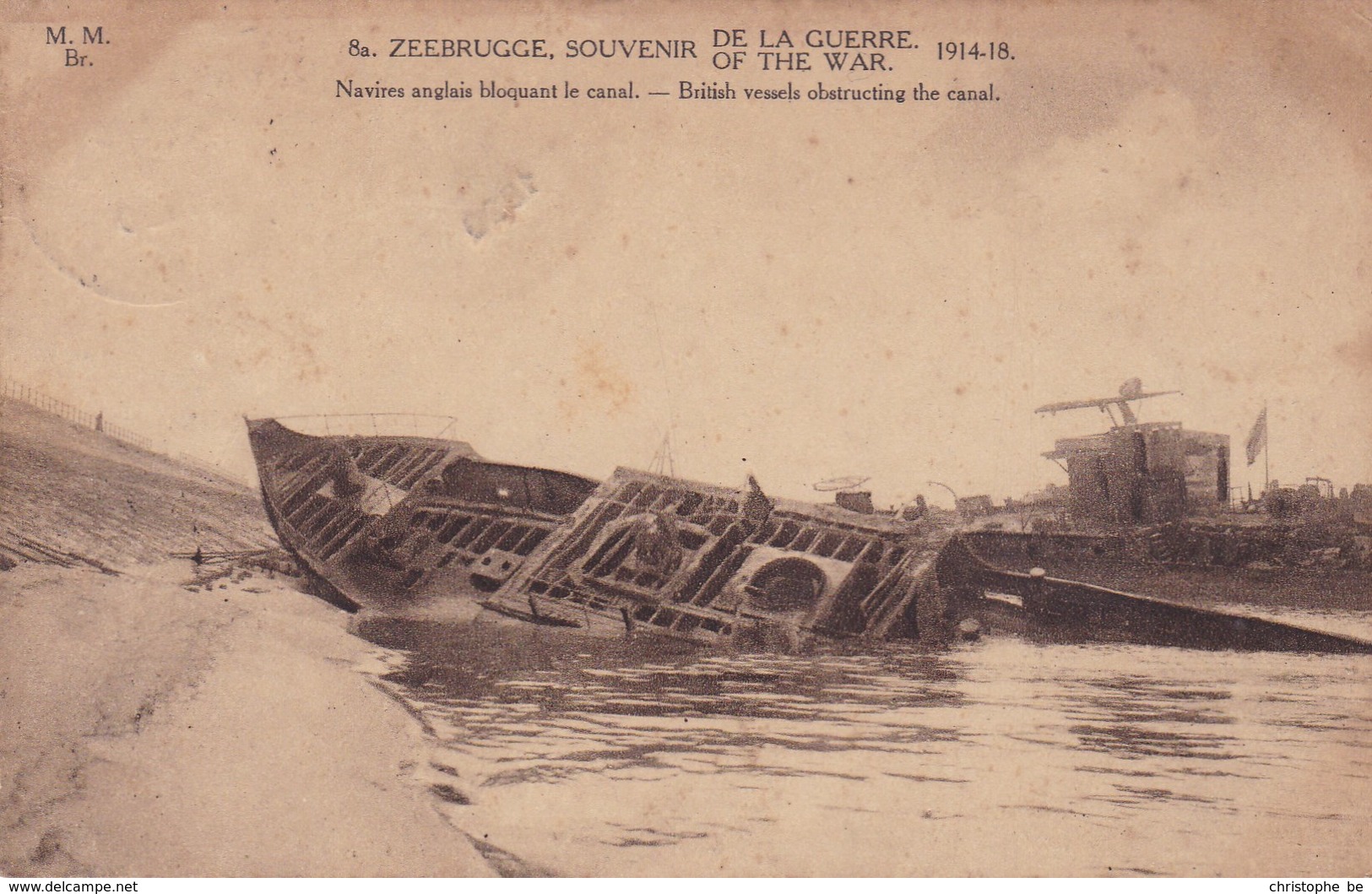 Zeebrugge, Souvenir De La Guerre 1914-18, Navire Anglais Bloquant Le Canal (pk46156) - Zeebrugge