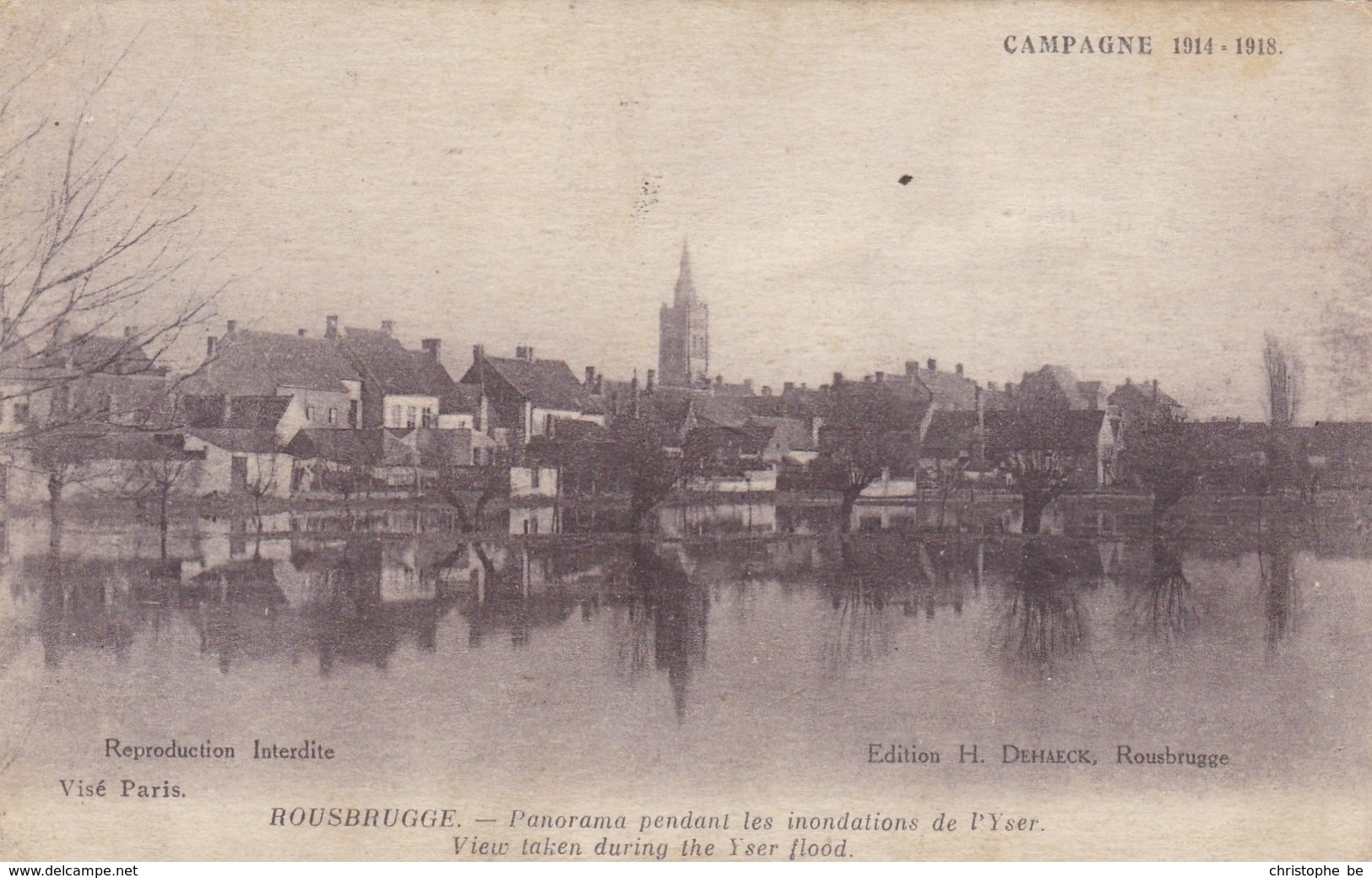 Roesbrugge, Rousbrugge, Panorama Pendant Les Inondations De L'Yser (pk46160) - Poperinge