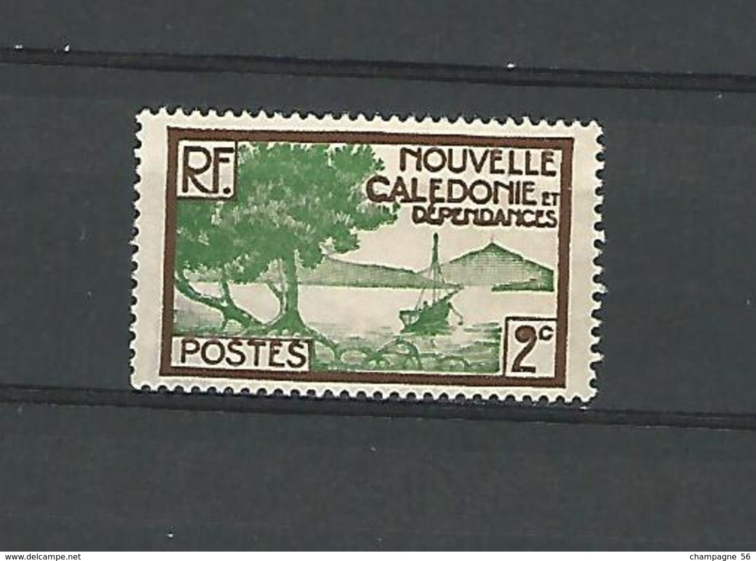 Variétés 1928 N°140 OCÉANIE NOUVELLES CALÉDONIE   BAIE DE LA POINTE DES PALÉTUVIERS  NEUF SANS GOMME DOS CHARNIÈRE - Unused Stamps