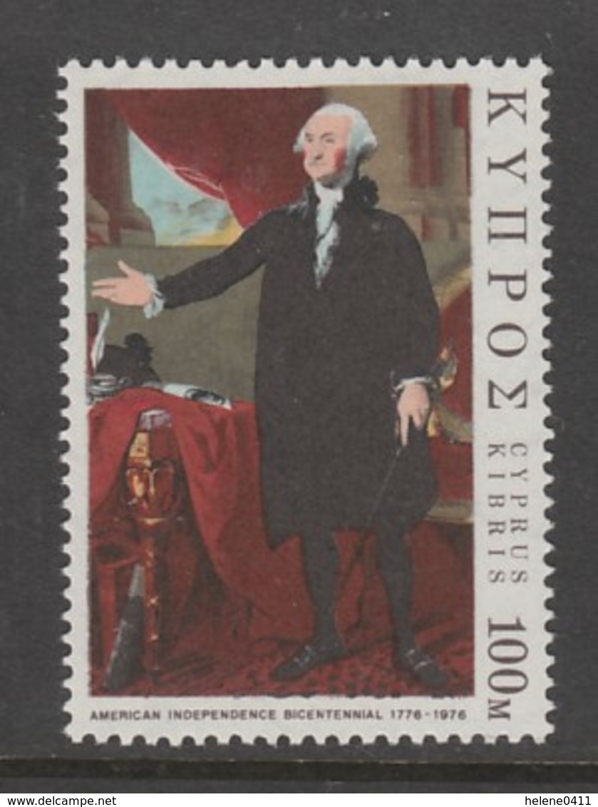 TIMBRE NEUF DE CHYPRE - BICENTENAIRE DE L'INDEPENDANCE DES ETATS-UNIS : GEORGE WASHINGTON  N° Y&T 451 - Indépendance USA