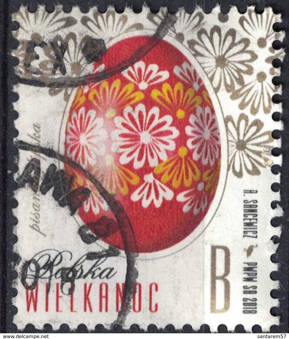 Pologne 2018 Oblitéré Used Easter Oeuf De Pâques Tarif B SU - Used Stamps