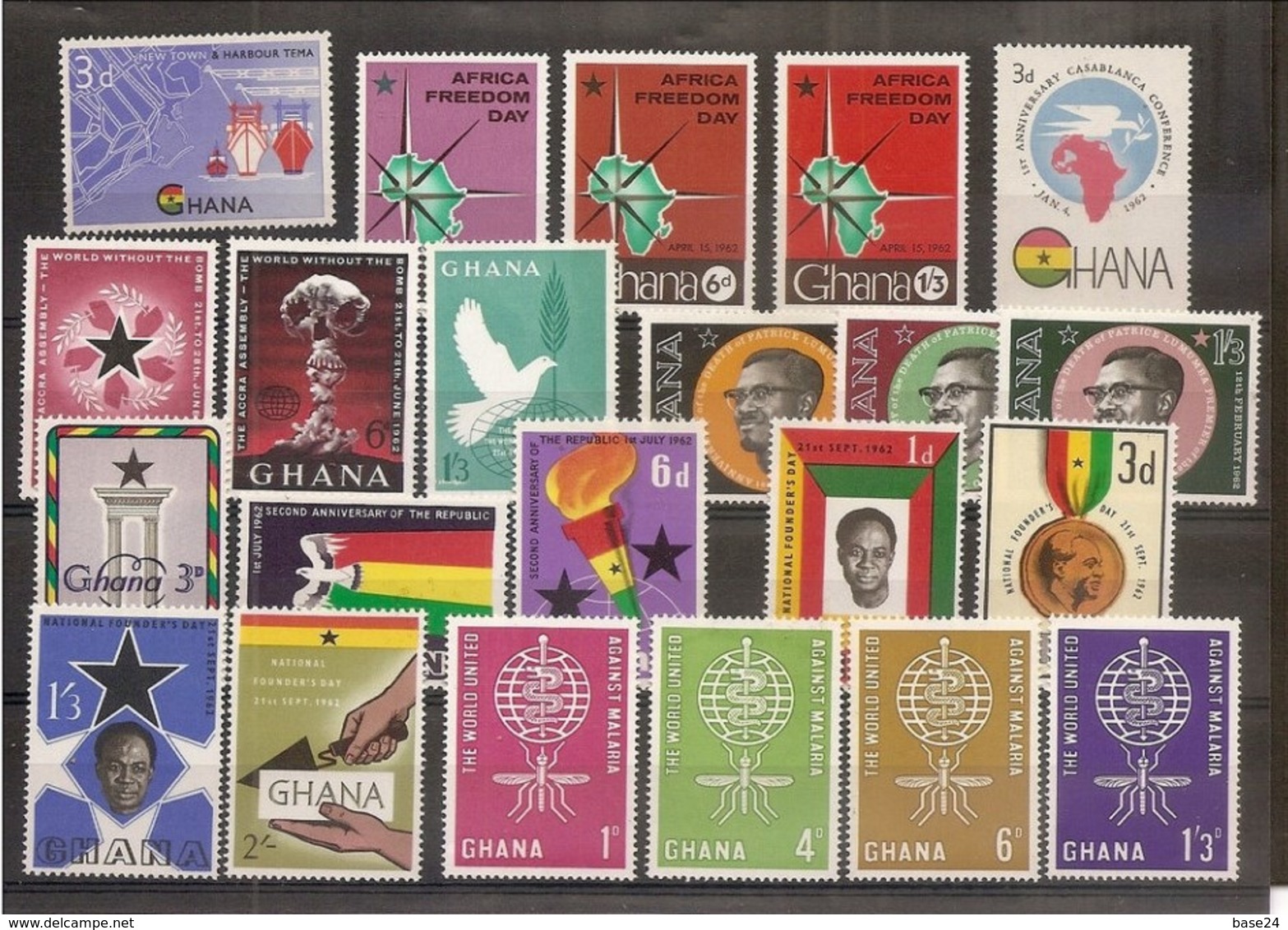 1962 Ghana ANNATA  YEAR 8 Serie Con 22v. (102/123) MNH** - Ghana (1957-...)