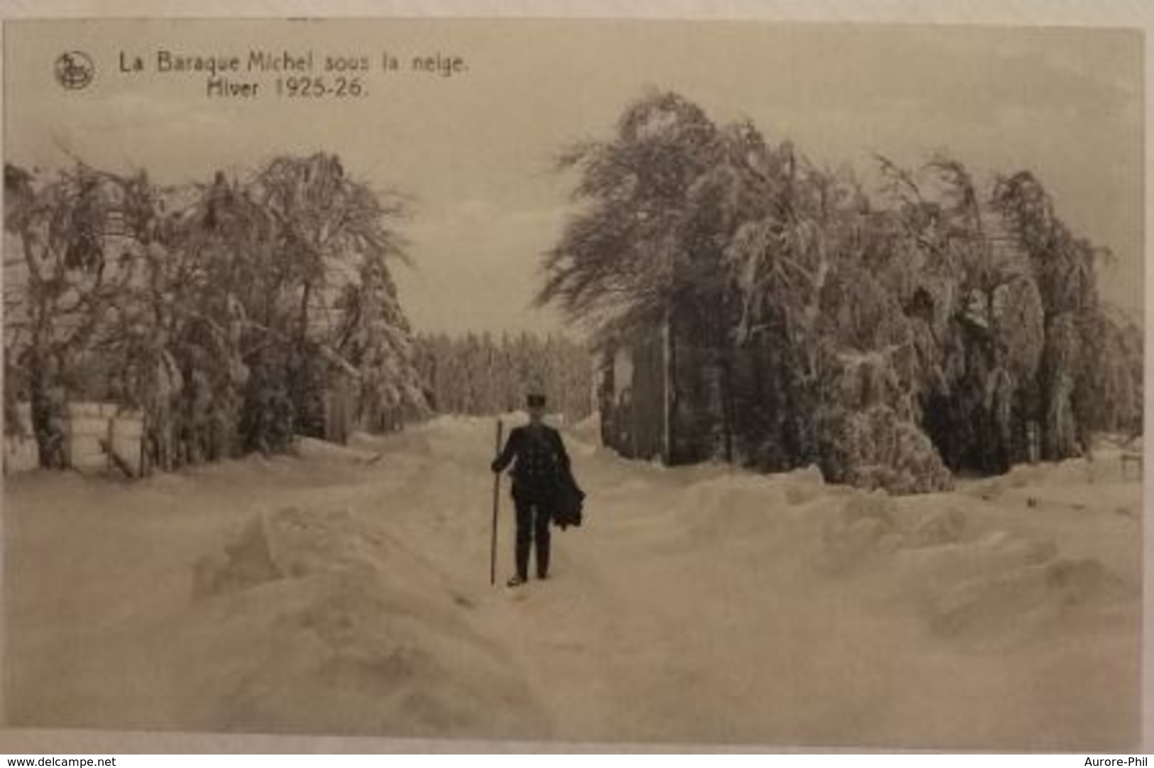 La Baraque Michel Sous La Neige Hiver 1925-26 (Gendarme, Garde Chasse ?) - Waimes - Weismes