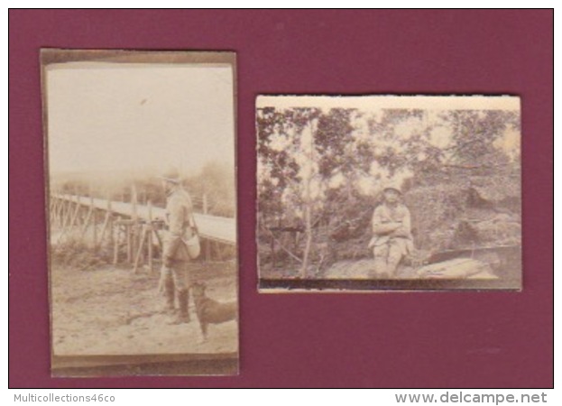 050518 - MILITARIA GUERRE 1914 18 - 2 Photos GERNICOURT Passerelle De L'Aisne 1917 Bois - Guerra, Militares