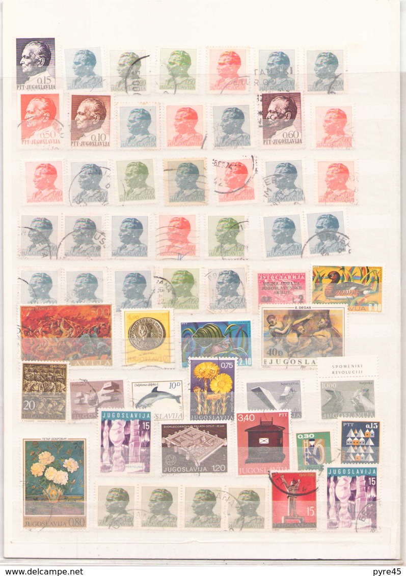 YOUGOSLAVIE LOT DE 99 TIMBRES TOUT ETAT PRINCIPALEMENT OBLITERE - Collections, Lots & Séries