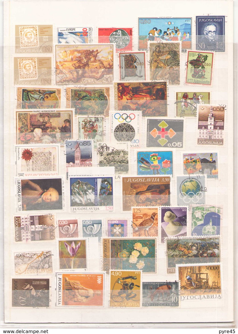 YOUGOSLAVIE LOT DE 91 TIMBRES TOUT ETAT PRINCIPALEMENT OBLITERE - Collections, Lots & Series