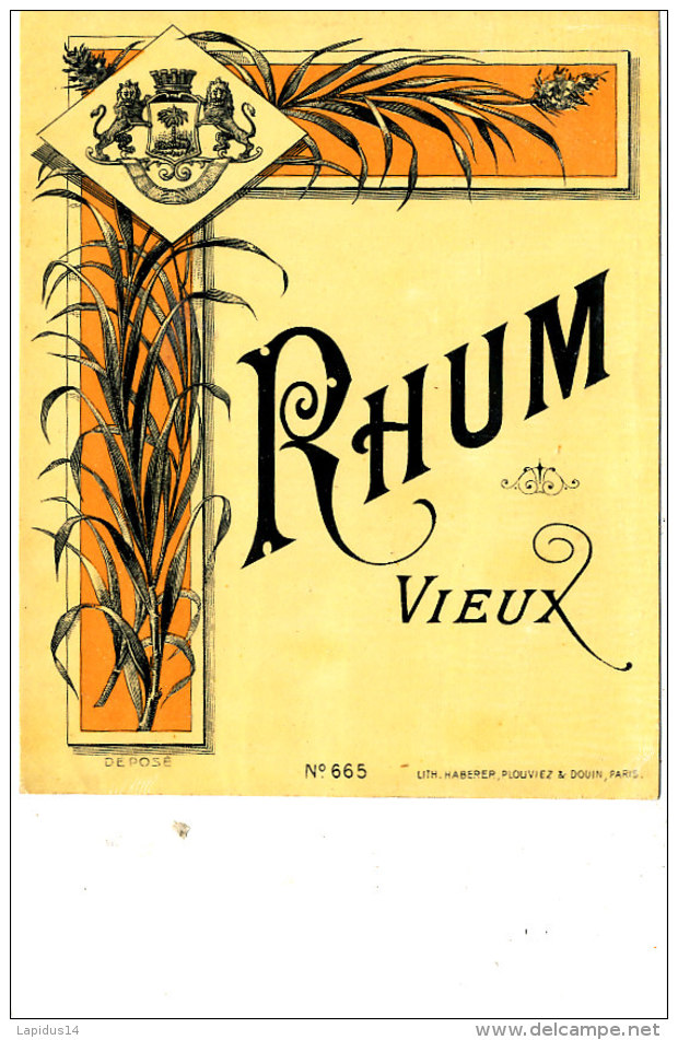 956 /  ETIQUETTE DE   RHUM  VIEUX - Rhum