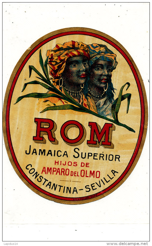 959 /  ETIQUETTE DE   RHUM  - ROM   JAMAIQUE SUPERIOR   HIJOS DE AMPARO DEL OLMO  CONSTANTINA SEVILLA - Rhum