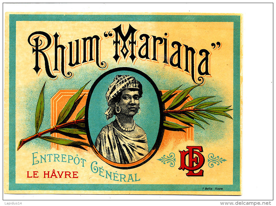 960 /  ETIQUETTE DE   RHUM  - MARIANA   LE HAVRE - Rhum