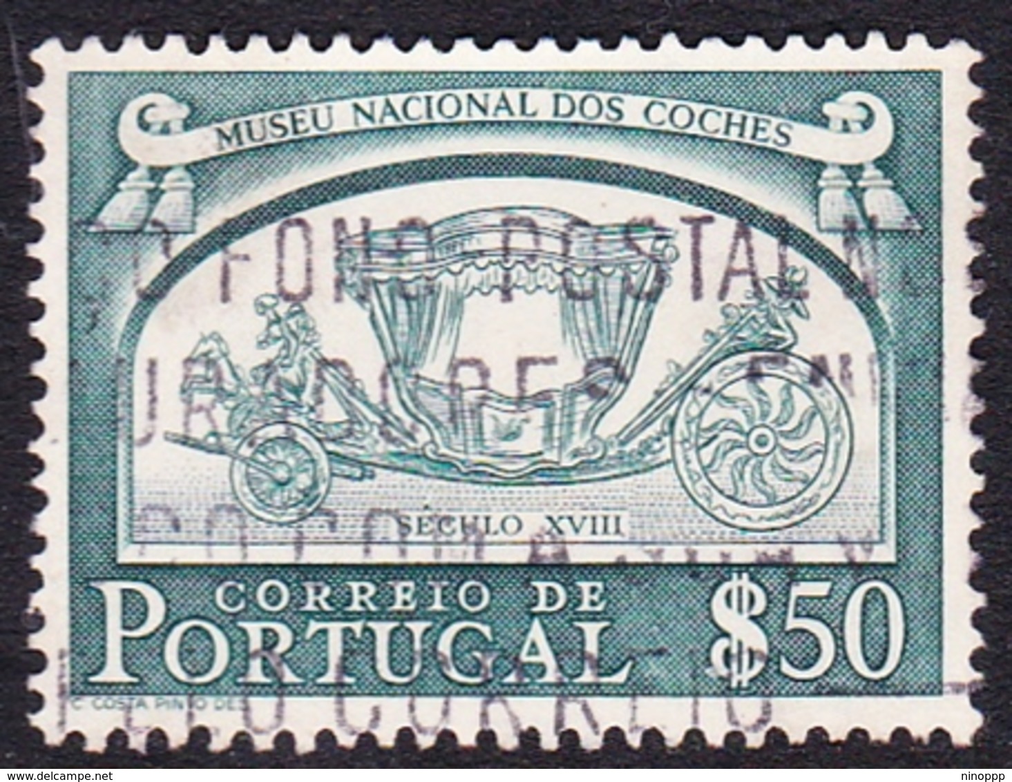Portugal SG 1059 1952 National Coaches, 50c Green, Used - Used Stamps
