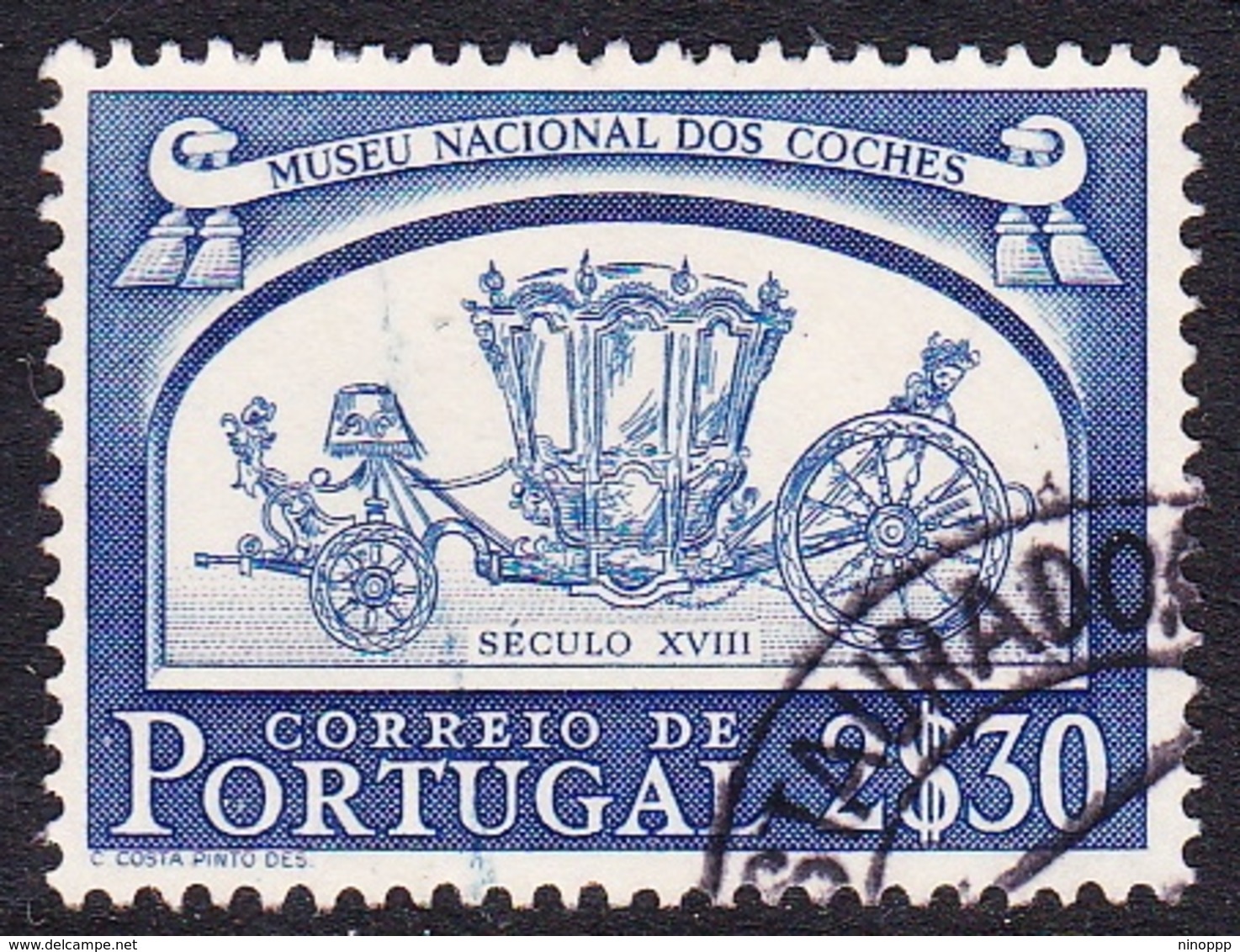 Portugal SG 1064 1952 National Coaches, 2e 30c Blue, Used - Used Stamps