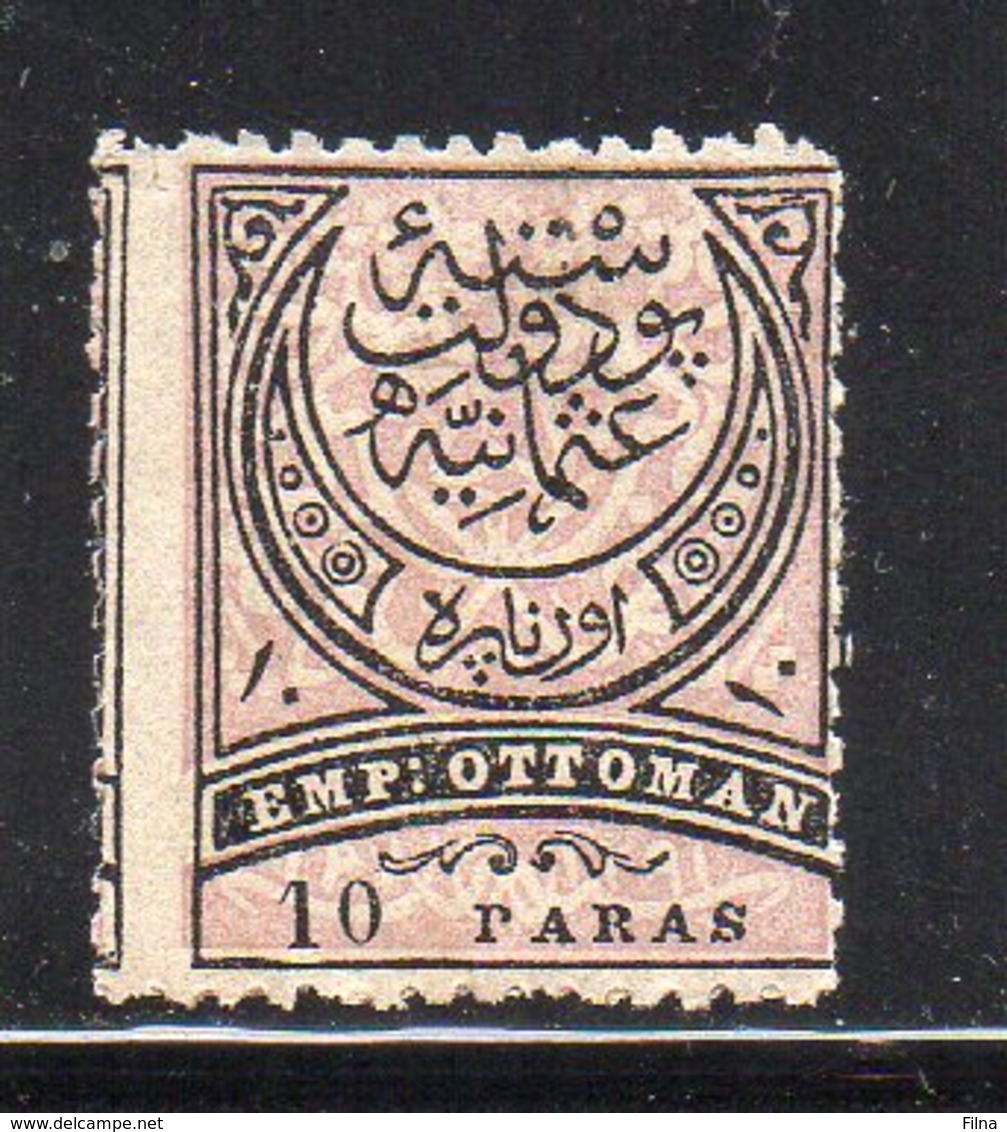 TURCHIA 1876 - 10 Pa. - CON LINGUELLA - MH* - 1837-1914 Esmirna