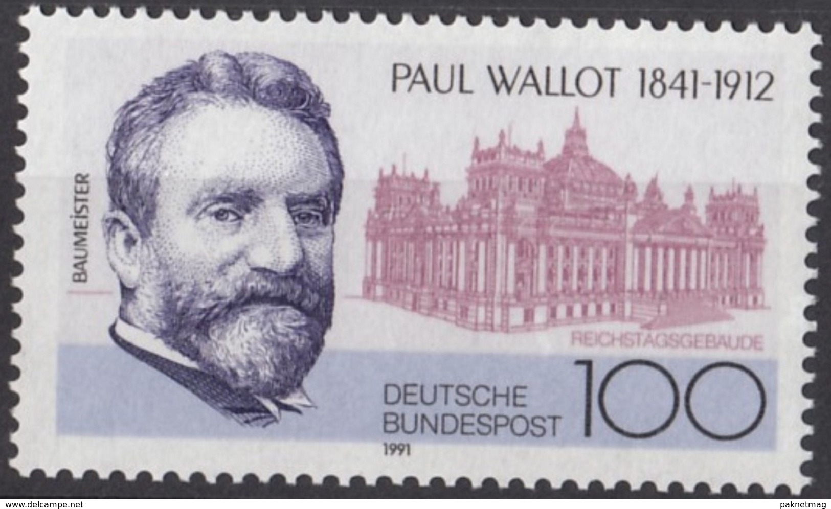E130- Germany BRD 1991. Paul Wallot 1841-1912. - Other & Unclassified