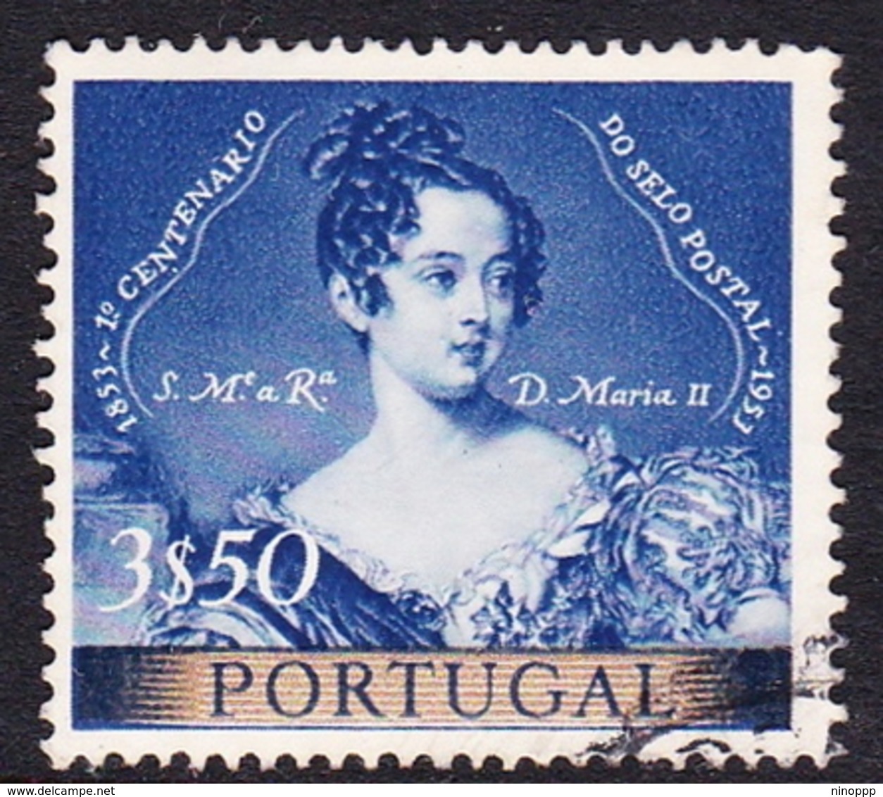 Portugal SG 1106 1953 Centenary First Stamp, 3e 50c Blue, Used - Used Stamps