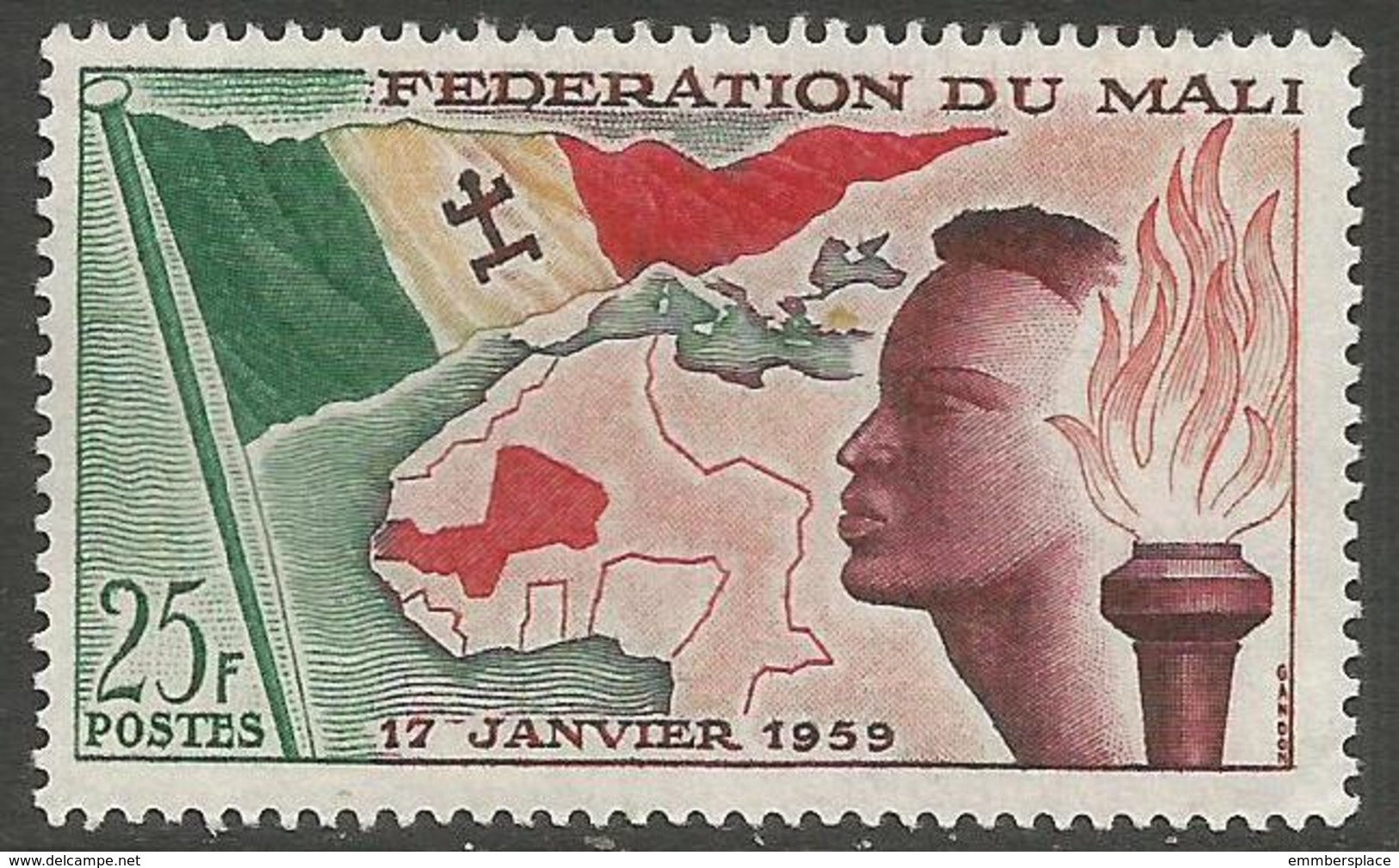 Mali - 1959 Federation Of Mali 25f MNH **   Sc 1 - Mali (1959-...)