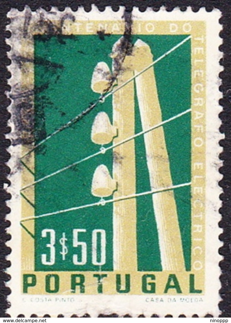 Portugal SG 1133 1955 Centenary Telegraph 3e 50c Green And Yellow, Used - Used Stamps