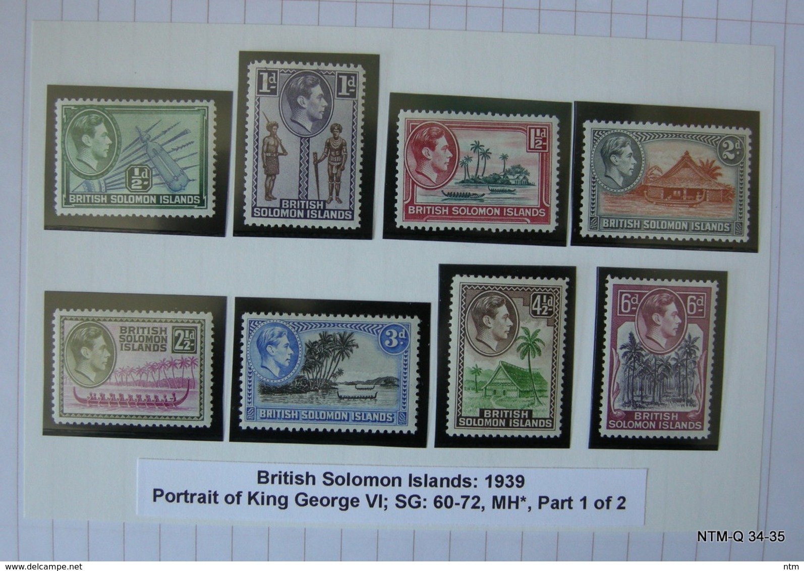 BRITISH SOLOMON ISLANDS 1939. Set Of 13 Stamps With Portrait Of King George VI; SG 60-72. MH - Iles Salomon (...-1978)