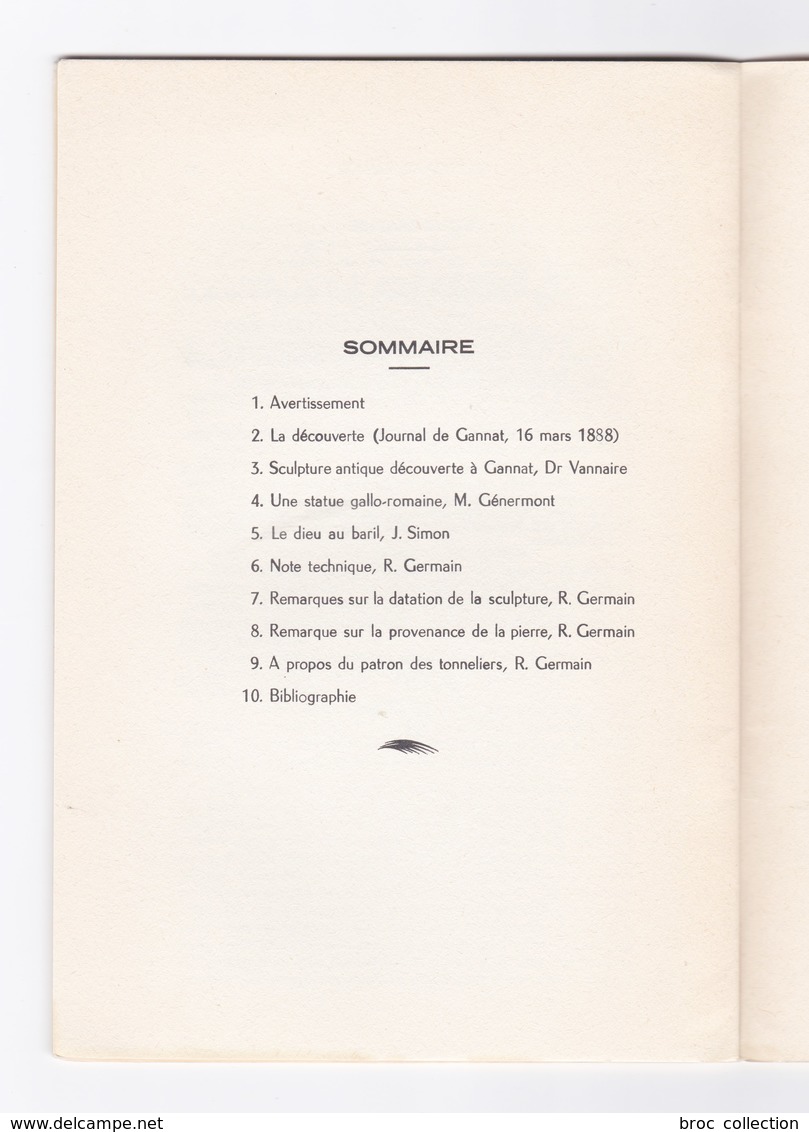 Le Dieu Au Maillet, René Germain, 1970, Gannat, Pays Gannatois, Patron Des Tonneliers - Bourbonnais