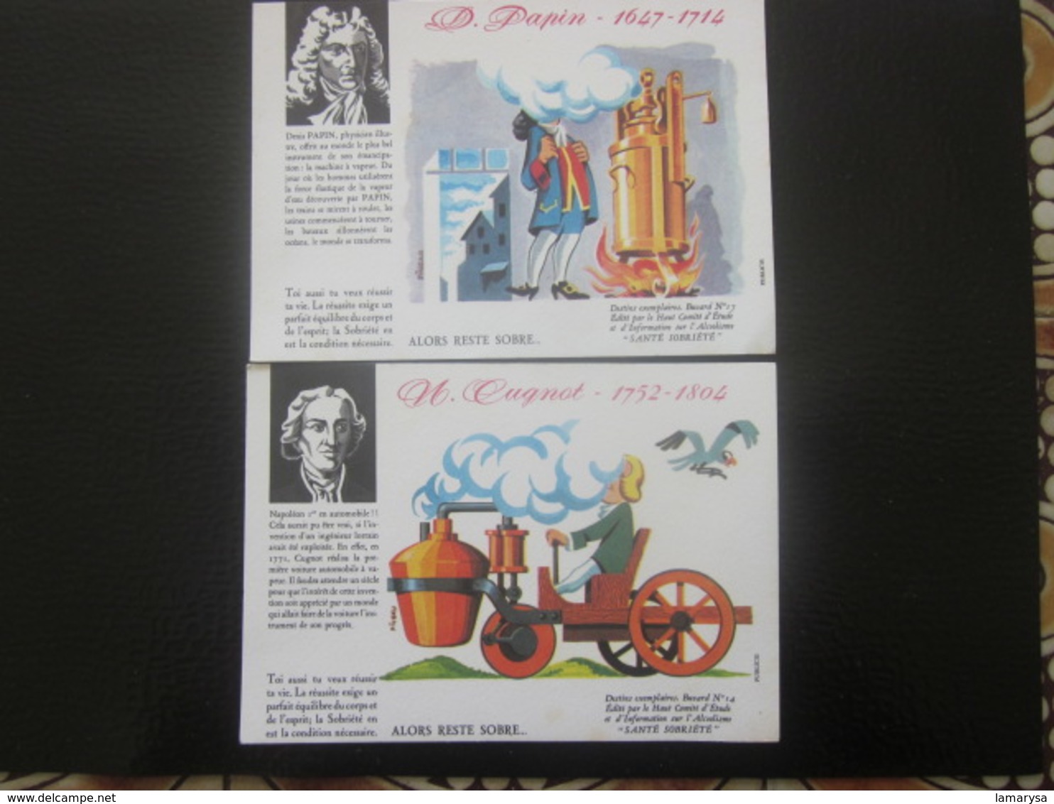 Lot & Série De 10 BUVARD Illustrés Collection HOMMES CÉLÈBRES ÉCRIVAINS CHERCHEURS-AVIATION-AUTOMOBILE-INVENTEURS- - Collections, Lots & Séries