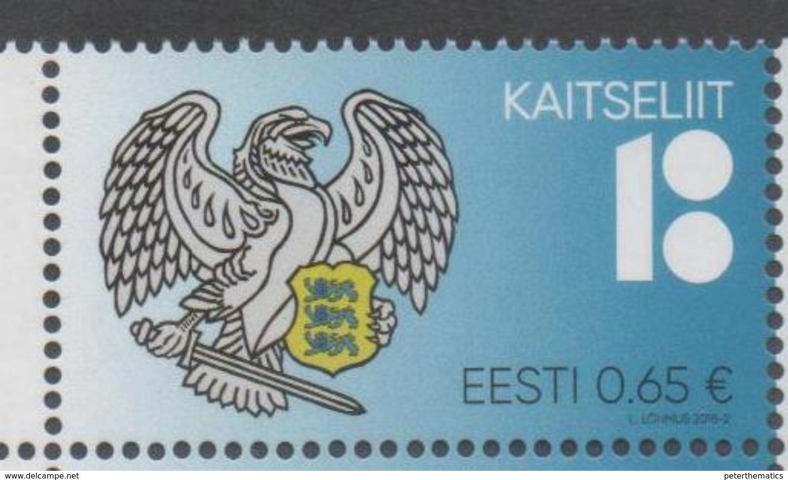 ESTONIA , 2018, MNH, COAT OF ARMS, BIRDS, 1v - Stamps