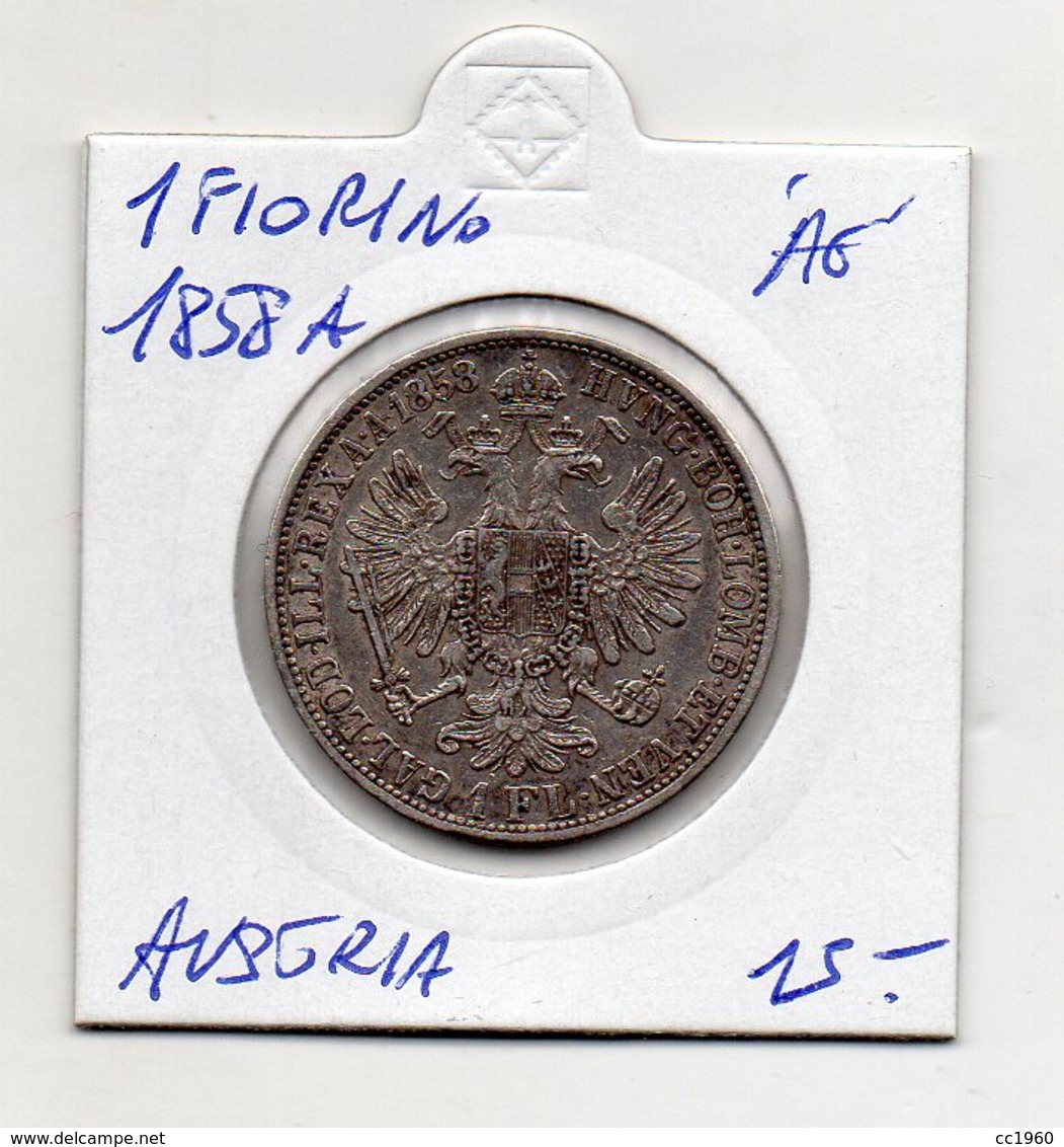 Austria - 1858 - "A" - 1 Fiorino - Argento - (FDC9534) - Oesterreich