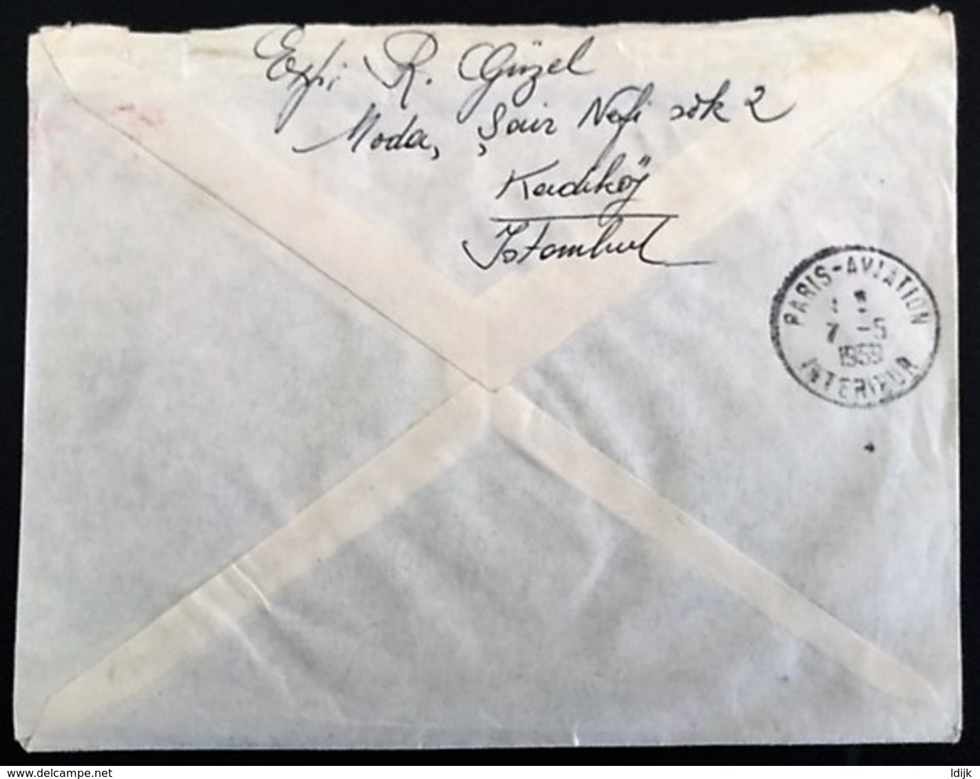 1953 First Flight Cover Istanbul-Paris By Caravelle-Air-France - Airmail
