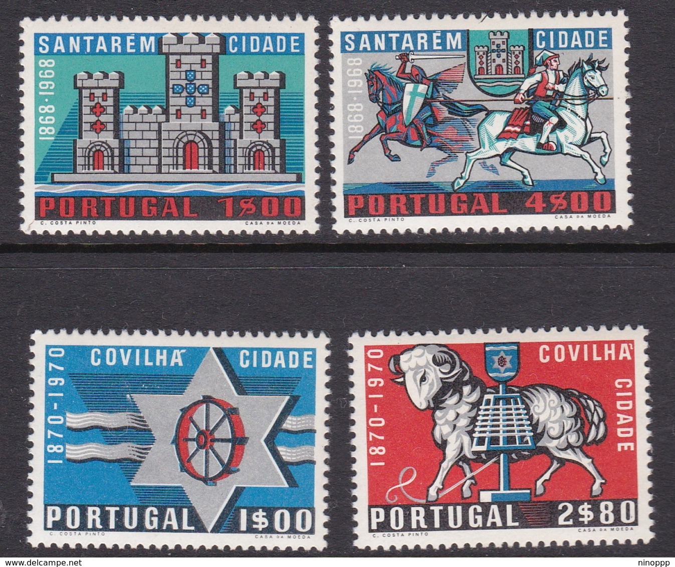 Portugal SG 1395-1398 1970 Covilha Centenaries, Mint Never Hinged - Unused Stamps