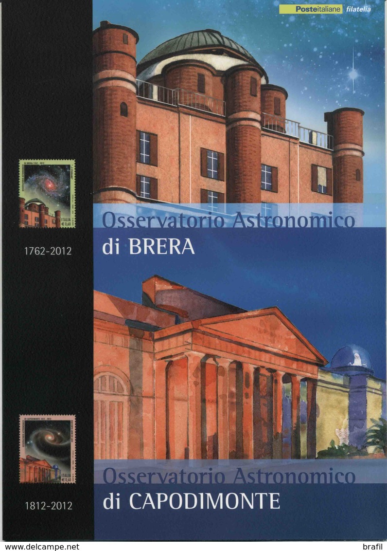 2012 Italia, Folder " Osservatorio Astronomico Di Brera " Al Prezzo Di Copertina - Pochettes