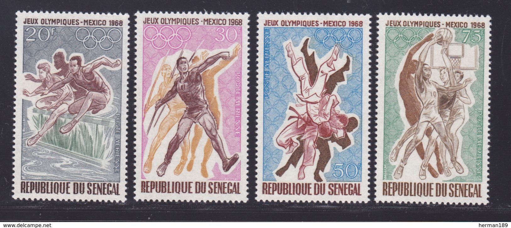 SENEGAL AERIENS N°   68 à 71 ** MNH Neufs Sans Charnière, TB (D7076) Sports, Jeux Olympiques De Mexico - Senegal (1960-...)