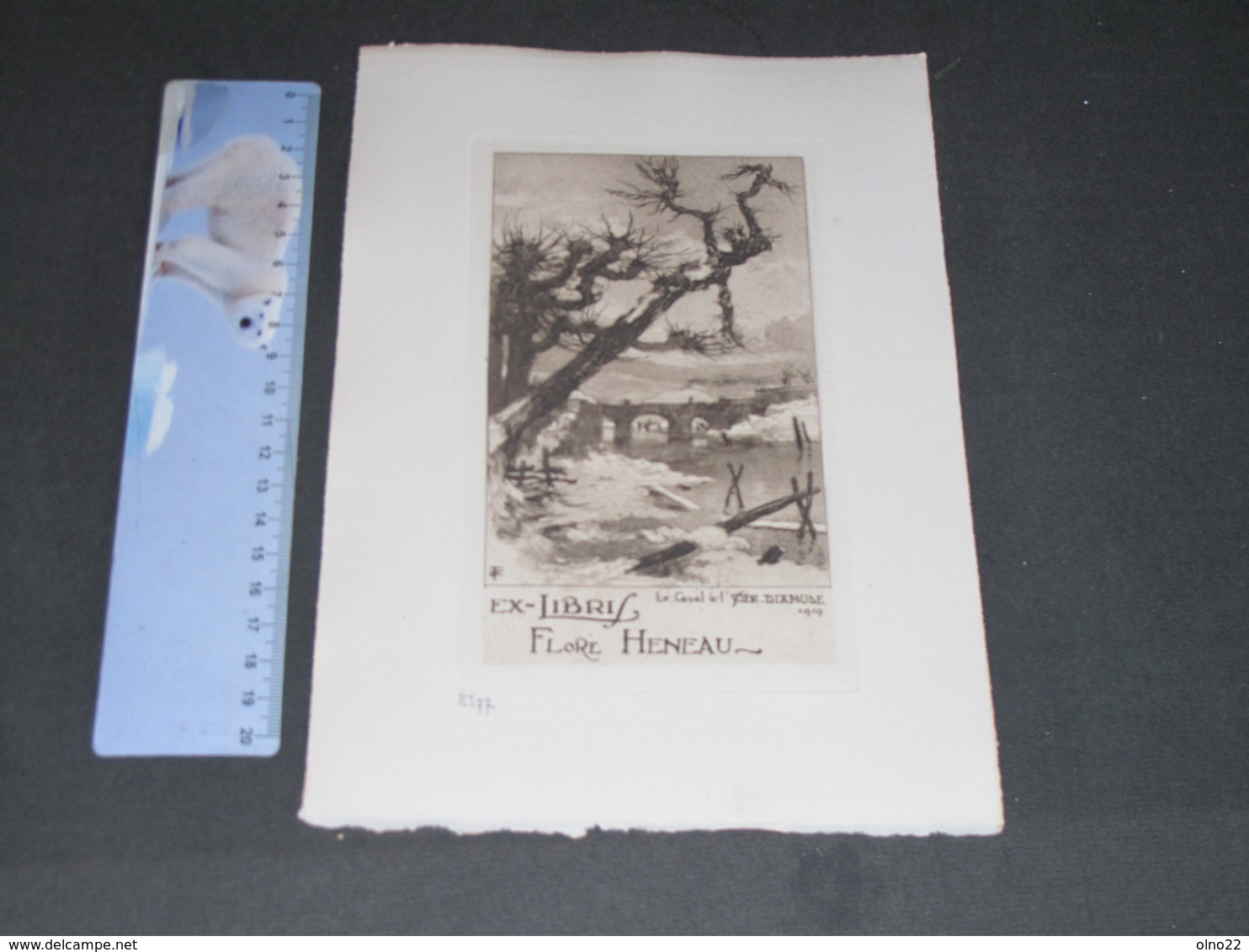 LE CANAL DE L'YSER DIXMUDE - 1919 Ex Libris FLORE HENEAU - N°77 - Estampes & Gravures